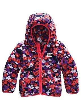 The North Face Kids Floral Fleece Hoodie in Red, Purple, White